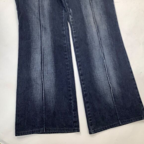 Womens Laura Ganetti Italy Jeans Stretch Pants  Size 38 Denim Flared Zip Buttons - Picture 3 of 6